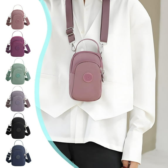 Crossbody Mini Handbag for Women | Nylon Small Shoulder Bag | Casual Multi-Functional Purse | Cell Phone Organizer Coin Bag | Lightweight, Adjustable Strap | 17x11x8cm | 1 Piece