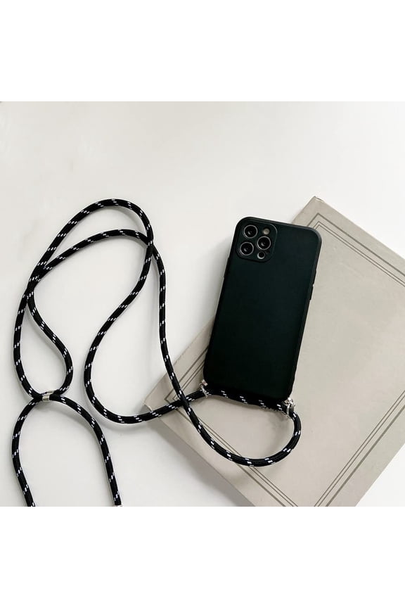 Crossbody Necklace Strap Lanyard Cord Liquid Silicone Phone Case for iPhone 13 12 Mini 11 Pro X XR XS Max 6s 7 8 Plus SE 2 Cover,Mint Green,for iPhone 12 Pro