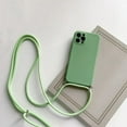 thumbnail image 1 of Crossbody Necklace Strap Lanyard Cord Liquid Silicone Phone Case for iPhone 13 12 Mini 11 Pro X XR XS Max 6s 7 8 Plus SE 2 Cover,Mint Green,for iPhone 12 Pro, 1 of 7