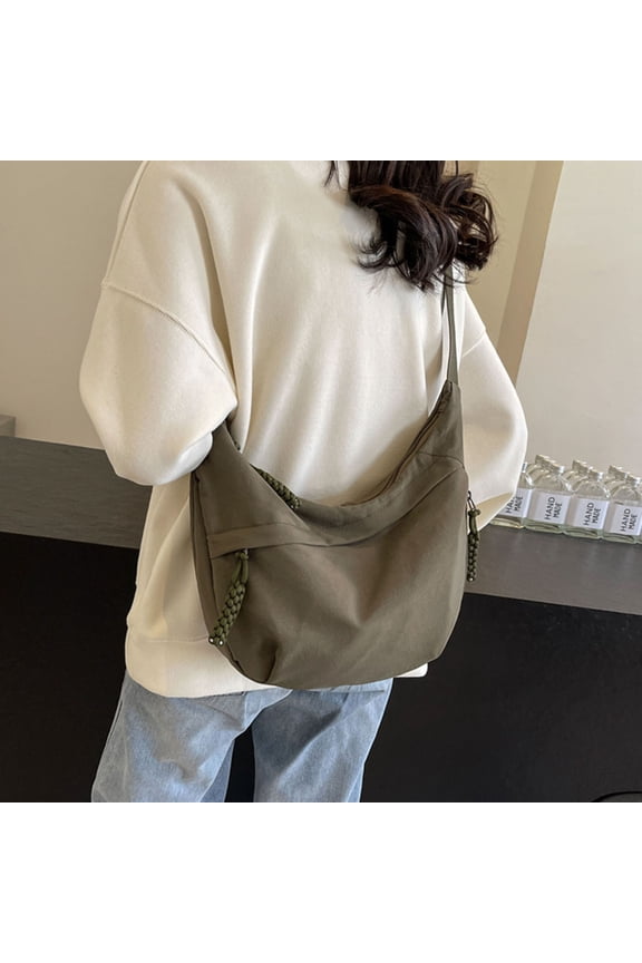 Crossbody Nylon Crescent Bag for Women Dumpling Bag (Green One Size)