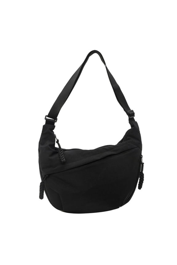 Crossbody Nylon Crescent Bag for Women Lightweight Small Hobo Dumpling Bag Black One Size