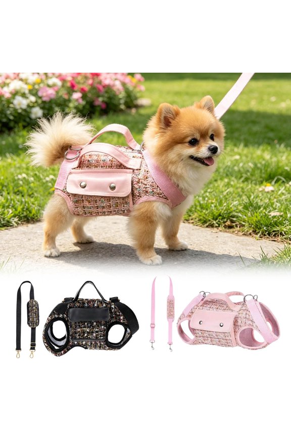 Crossbody Pet Carrier Backpack for Small Dogs & Cats Shoulder Sling Bag with Leash Handle & Breathable Mesh Lightweight Travel Carrier for Outdoor Walks 12.2" x 11" x 5.1"