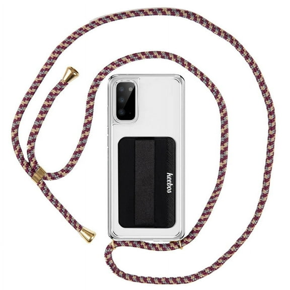 Crossbody Phone Case (Clear/Woven Red) for Samsung Galaxy S9