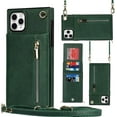 thumbnail image 1 of Crossbody Phone Case for iPhone 11 Pro Max Case with Card Holder for Women,iPhone 11 Pro Max Case Wallet with Strap Lanyard for Men,PU Leather Magnetic Clasp with Kickstand 6.5", Green, 1 of 16
