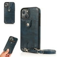 thumbnail image 1 of Crossbody Phone Case for iPhone 13 Mini(5.4") 2021, Allytech PU Leather Back Card Holder Detachable Lanyard Adjustable Strap Drop Protection Purse Slim Bag Case for iPhone 13 Mini 2021, Blue, 1 of 6
