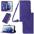 thumbnail image 1 of Crossbody Phone case for Samsung Galaxy A05 case with Shoulder Strap Card Holder for Samsung A05 Magnetic flip Wallet Cover Premium PU Leather with Credit Card Slot and Kickstand,
Purple, 1 of 10