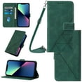 thumbnail image 1 of Crossbody Phone case for Samsung Galaxy S24 case with Shoulder Strap Card Holder for Samsung S24 Magnetic flip Wallet Cover Premium PU Leather with Credit Card Slot and Kickstand,
Green, 1 of 10