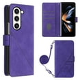 thumbnail image 1 of Crossbody Phone case for Samsung Galaxy Z Fold 5 case with Shoulder Strap Card Holder for Samsung Z Fold 5 Magnetic flip Wallet Cover Premium PU Leather with Credit Card Slot and Kickstand,
Purple, 1 of 9