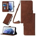 thumbnail image 1 of Crossbody Phone case for iPhone 15 case with Shoulder Strap Card Holder for iPhone 15 Magnetic flip Wallet Cover Premium PU Leather with Credit Card Slot and Kickstand,
Brown, 1 of 11