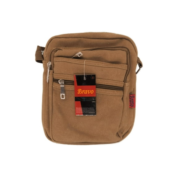 Crossbody Pouch Bag With Zipper Compartments Khaki