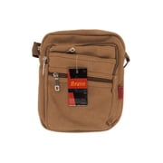 Crossbody Pouch Bag With Zipper Compartments Khaki