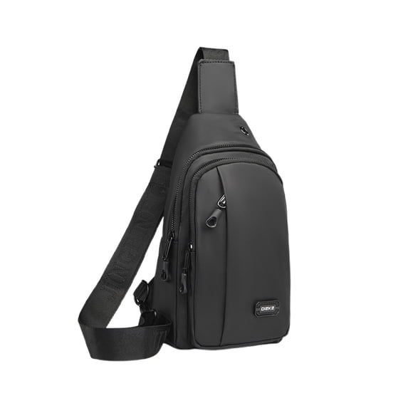 Crossbody Pouch Men 30 cm x 17 cm x 5 cm Waterproof Polyurethane Chest Pouch with Headphone Port and Adjustable Strap