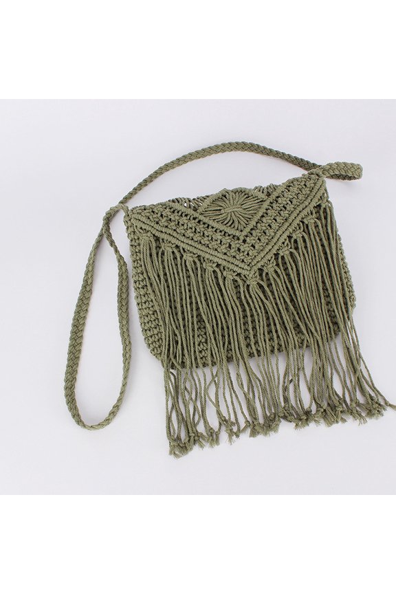 Crossbody Purse for Women Cute Macrame Hobo Satchel Bags Knit Summer Beach Bag Tassels Shoulder Crochet Tote Handbag
