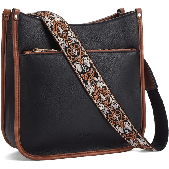 Crossbody Purses for Women Trendy Vegan Leather Purses Bucket Hobo Bags Handbags with Adjustable Guitar Strap