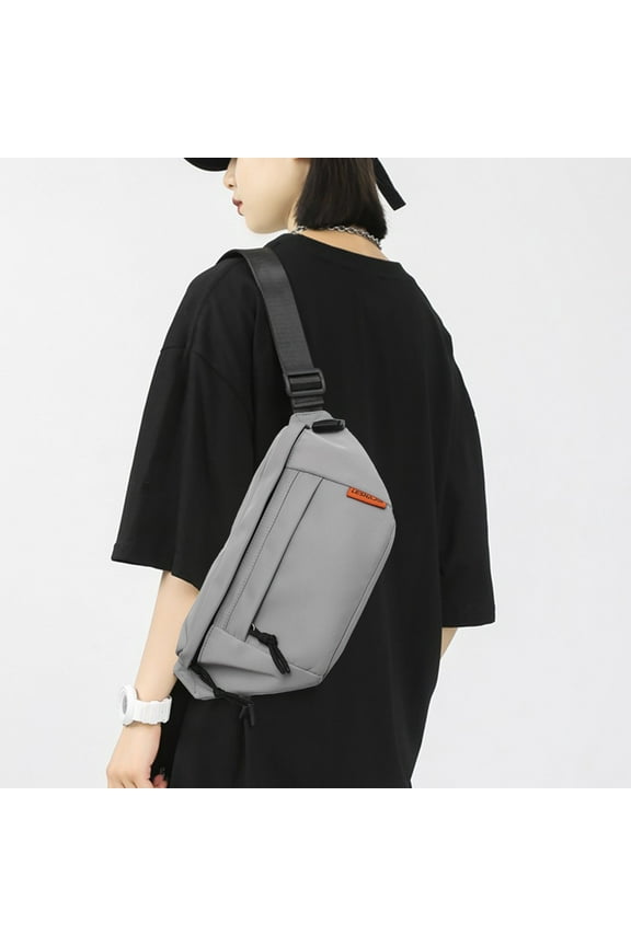 Crossbody Running Pack Adjustable Belt, 2 Zipper Pockets Workout Waist Bag, for Jogging Cycling Hiking Travel