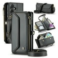 thumbnail image 1 of Crossbody for Samsung Galaxy A14 5G Case Wallet【RFID Blocking】with 10-Card Holder Zipper Bills Slot, Soft PU Leather Magnetic Shoulder Wrist Strap for Galaxy A14 5G Wallet Case Women, Black, 1 of 10