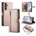 thumbnail image 1 of Crossbody for Samsung Galaxy A15 Phone Case Wallet with Card Slots Zipper Pocket, PU Leather Magnetic Lanyard Wrist Strap Purse Cover with Flip Stand for Samsung Galaxy A15 Women Girls, Pink, 1 of 9