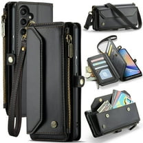 Crossbody for Samsung Galaxy A34 Case Wallet【RFID Blocking】with 10-Card Holder Zipper Bills Slot, Soft PU Leather Magnetic Shoulder Wrist Strap for Samsung Galaxy A34 Wallet Case Women