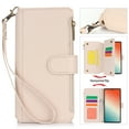 thumbnail image 1 of Crossbody for Samsung Galaxy A35 Case Wallet【RFID Blocking】with Card Slots Zipper Pocket, PU Leather Magnetic Flip Stand Wrist Strap Lanyard Wallet Case for Galaxy A35, White, 1 of 11