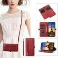 thumbnail image 1 of Crossbody For Samsung Galaxy Note 20 Ultra Wallet Case [Cards Theft Scan Protection] Card Holder Zipper PU Leather Flip Kickstand Cover Shoulder Strap & Short Wrist Strap Magnetic Cover,Red, 1 of 8