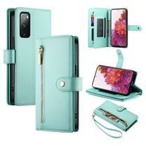 Crossbody for Samsung Galaxy S20 FE Phone Case Wallet with Card Slots Zipper Pocket, PU Leather Magnetic Lanyard Wrist Strap Purse Cover with Flip Stand for Galaxy S20 FE Women Girls, Mint
