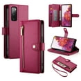 thumbnail image 1 of Crossbody for Samsung Galaxy S20 FE Phone Case Wallet with Card Slots Zipper Pocket, PU Leather Magnetic Lanyard Wrist Strap Purse Cover with Flip Stand for Galaxy S20 FE Women Girls, Red, 1 of 9