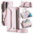 thumbnail image 1 of Crossbody for Samsung Galaxy S22 Plus Case Wallet【RFID Blocking】with 10-Card Holder Zipper Bills Slot, Soft PU Leather Magnetic Shoulder Wrist Strap for Galaxy S22 Plus Wallet Case Women, Pink, 1 of 9