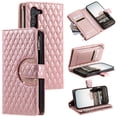 thumbnail image 1 of Crossbody for Samsung Galaxy S23 Plus Wallet Phone Case with Card Slots Zipper Pocket, Soft Elegant PU Leather Flip Stand Lanyard Wrist Strap Purse Cover for Galaxy S23 Plus Women Girls, Rosegold, 1 of 11