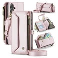 thumbnail image 1 of Crossbody for Samsung Galaxy S24 Plus Case Wallet【RFID Blocking】with 10-Card Holder Zipper Bills Slot, Soft PU Leather Magnetic Shoulder Wrist Strap for Galaxy S24 Plus Wallet Case Women, Pink, 1 of 10