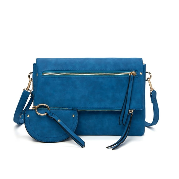 Crossbody Shoulder Bag for Women Double Compartment Messenger Bag Vintage Purse and Handbag