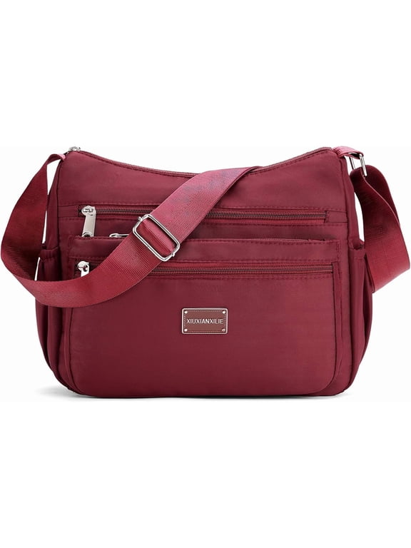 Crossbody Shoulder Bag for Women Handbag Purse, Large Nylon Tote with Adjustable Strap