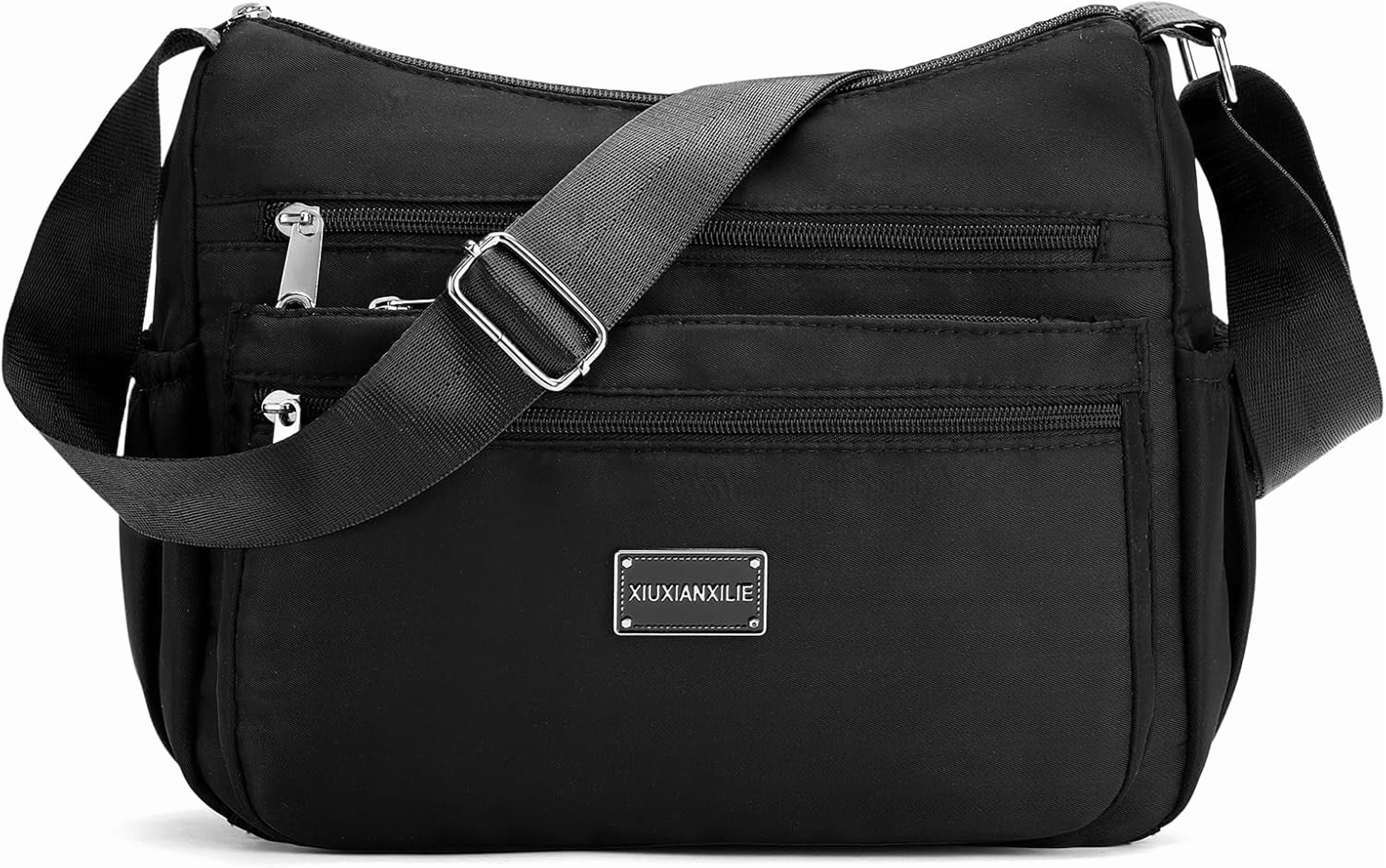 Crossbody Shoulder Bag for Women Handbag Purse, Large Nylon Tote with Adjustable Strap