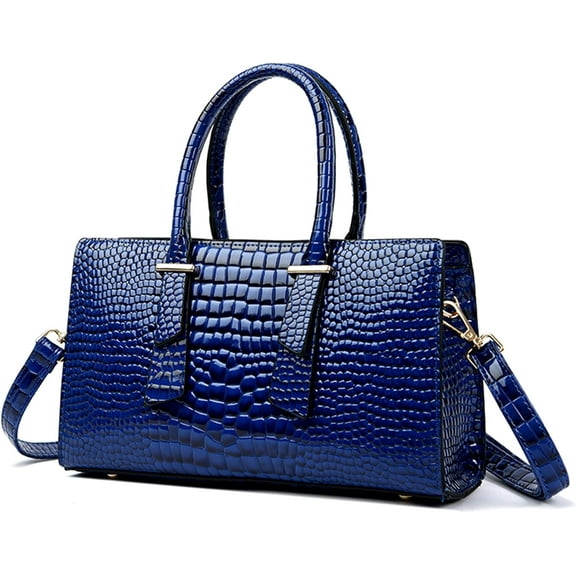 Crossbody Shoulder Bags for Women, Vegan Crocodile Print Hobo Tote Bag Ladies Fashion PU Leather Handbag Purses