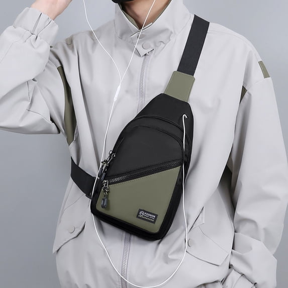 Crossbody Shoulder Chest Bag for Men Women | Large Capacity Sling Backpack, Waterproof Nylon, Anti-Theft Hidden Pockets, Adjustable Strap, Outdoor Travel Cycling, Fits Tablet, 11.8"x6.7"x1.9",