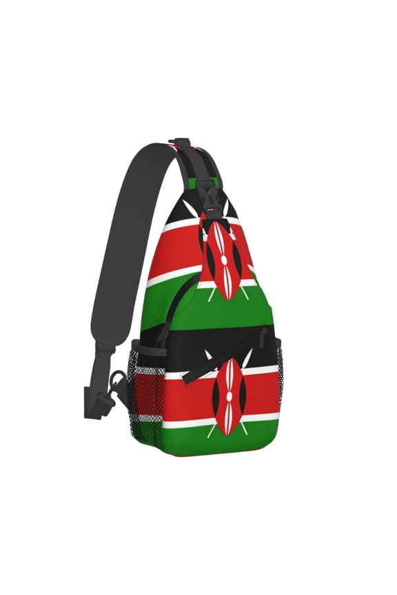 Crossbody Sling Backpack Africa Kenyans-Flag Travel Sport Hiking Chest Bag Daypack