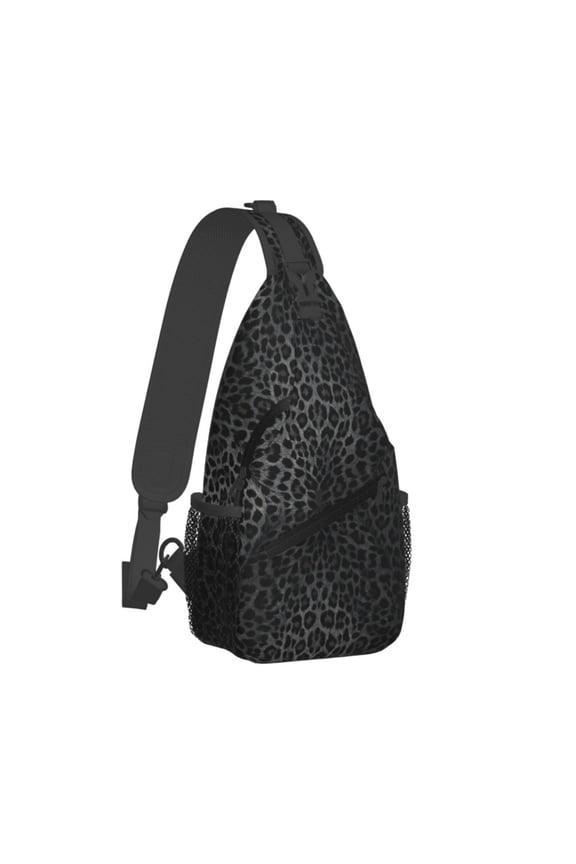 Crossbody Sling Backpack Cheetah Black Leopard Travel Sport Hiking Chest Bag Daypack