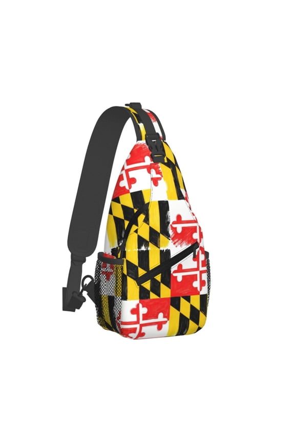 Crossbody Sling Backpack Flag Of Maryland Pattern Travel Sport Hiking Chest Bag Daypack