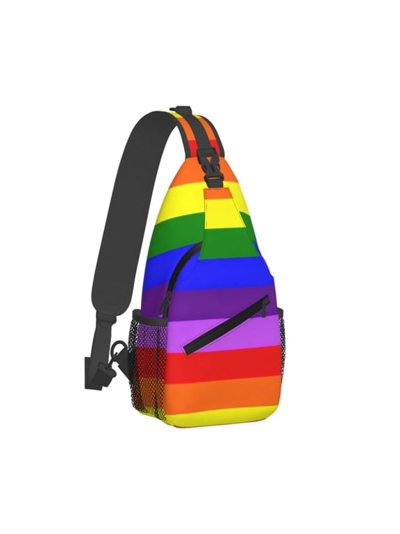 Crossbody Sling Backpack Gay-Pride Flag Travel Sport Hiking Chest Bag Daypack