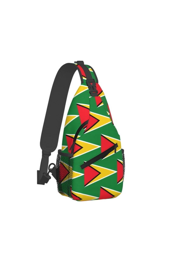Crossbody Sling Backpack Guyana Flag Travel Sport Hiking Chest Bag Daypack