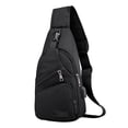 thumbnail image 1 of Crossbody Sling Backpack for Men Women, Travel Hiking Chest Bag Daypack with Multi Pockets, Lightweight Nylon Shoulder Bag for Outdoor Daily Use, Casual Daypack for Everyday Carry (Black), 1 of 4