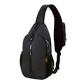 thumbnail image 1 of Crossbody Sling Backpack Sling Bag Travel Hiking Chest Bag Daypack-black, 1 of 5