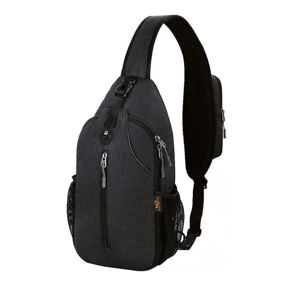 Crossbody Sling Backpack Sling Bag Travel Hiking Chest Bag Daypack-black