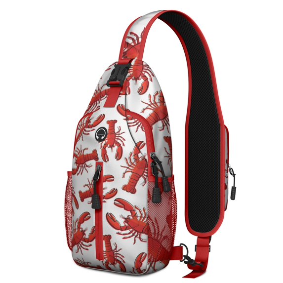 Crossbody Sling Backpack for Women Men Cute Crab Pattern Shoulder Sling Crossbody Casual Chest Bag for Travel Sports Running Hiking