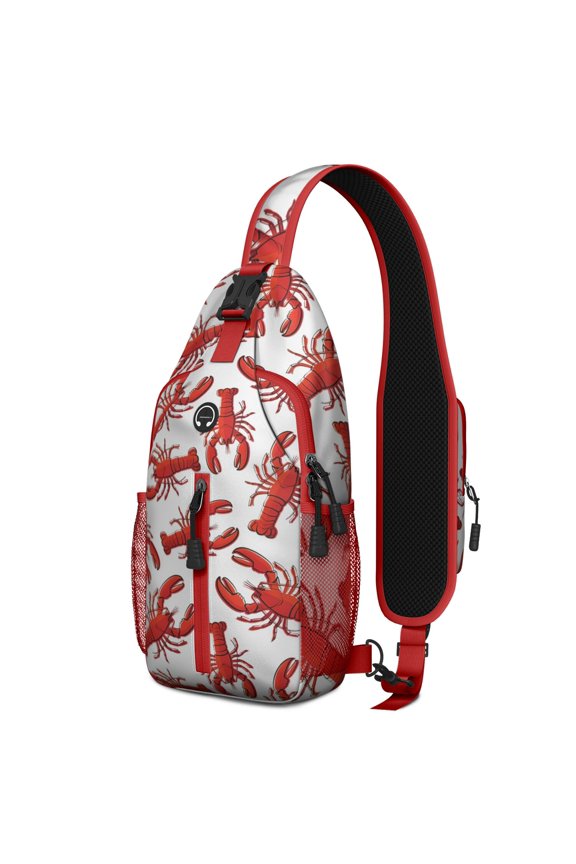 Crossbody Sling Backpack for Women Men Cute Crab Pattern Shoulder Sling Crossbody Casual Chest Bag for Travel Sports Running Hiking