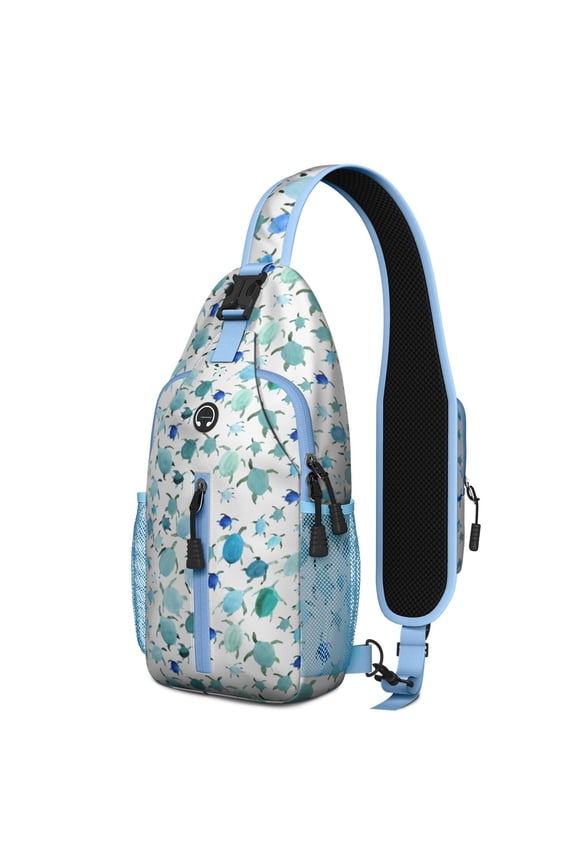 Crossbody Sling Backpack for Women Men Hawaiian Sea Turtle Shoulder Sling Crossbody Casual Chest Bag for Travel Sports Running Hiking