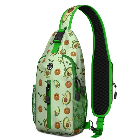 Crossbody Sling Backpack for Women Men Kawaii Avocado Shoulder Sling Crossbody Casual Chest Bag for Travel Sports Running Hiking