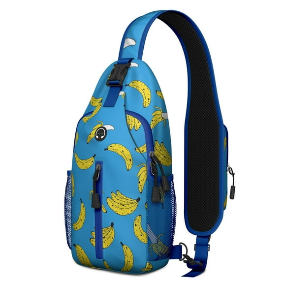 Crossbody Sling Backpack for Women Men Ripe Banana Print Art Shoulder Sling Crossbody Casual Chest Bag for Travel Sports Running Hiking