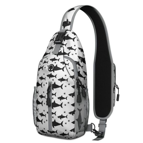 Crossbody Sling Backpack for Women Men Shark Sharks Ocean Fish Shoulder Sling Crossbody Casual Chest Bag for Travel Sports Running Hiking
