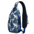 thumbnail image 1 of Crossbody Sling Backpack for Women Men Sharks in the Waves Shoulder Sling Crossbody Casual Chest Bag for Travel Sports Running Hiking, 1 of 6