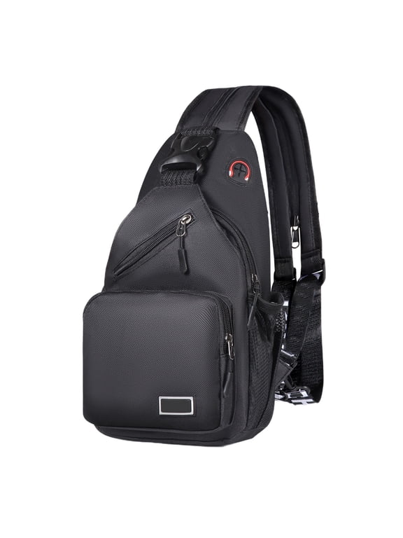 Crossbody Sling Bag Backpack for Men & Women, Convertible Shoulder Bag Waterproof Chest Bag For Daypack Travel Hiking Black Clearance!